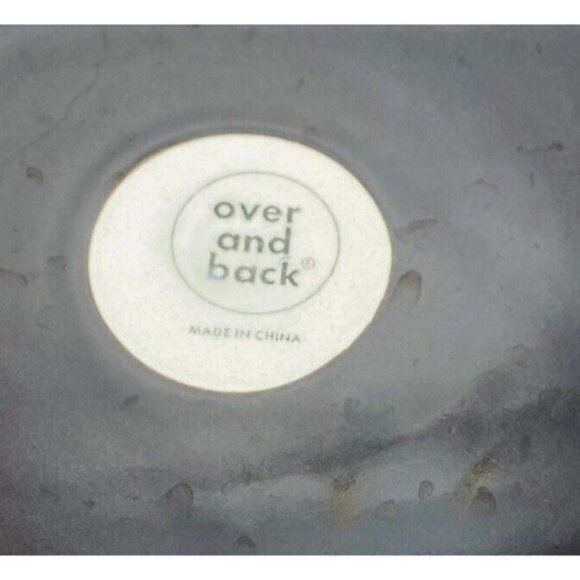 Over and Back Crackled Design Red Bronze Rim Round Ceramic Dinner Plates Set 4 - Picture 10 of 16